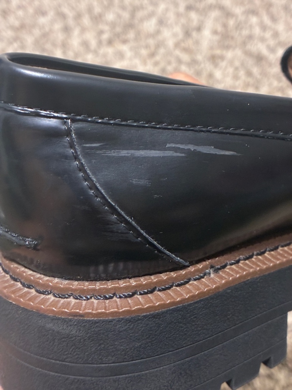 Sam Edelman Black Leather Loafers with Gold Bit - Picture 7 of 14